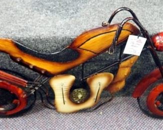 Metal Motorcycle Wall Sculpture, 17" x 31"