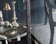 Uttermost Lighting 71.5" Hammered Metal Floor Lamp With Dimpled Glass Shade