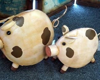 Peter And Polly Pig Metal PIg Figures, Qty 2