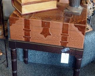 Decorative Carriage Case On Stand 22" x 18.5" x 13", Decorative Book Box, And Miniature Column