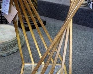 Uttermost Contemporary Twisted Metal Accent Table With Mirrored Glass, 25" x 13" x 13"