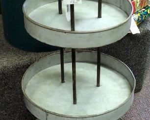 Cape Craftsman 4-Tier Round Galvanized Metal Rolling Cart, 35" x 16" Round