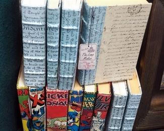 Recovered Decorative Books, Sky Script Books Qty 6 And Comic Books Qty 6