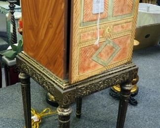 Painted Accent Cabinet With Turned Legs