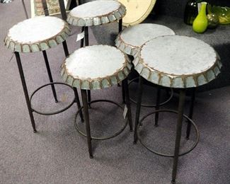 Bottle Cap Stool Assortment, Qty 5, 25" Qty 3 And 21" Qty 2