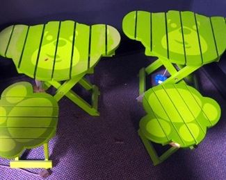Build-A-Bear Children's Collapsible Tables Qty 2, And Stools Qty 2
