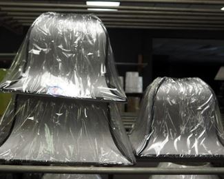 Allure Tapered Square Bell Lamp Shade Set, Qty 3, Assorted Sizes