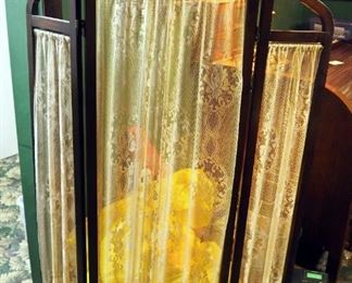 Wood Framed Dressing Screen, 66" X 30"