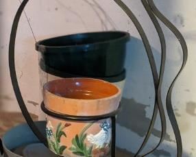 Metal Cat Themed Plant Holder