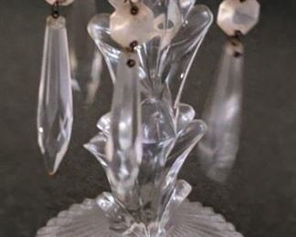 Glass Candlesticks with Prisms