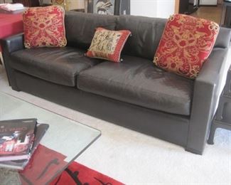  Coach Leather Sofa by Baker.