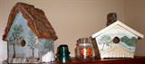 Two of several bird houses