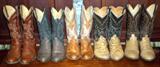 5 pair of mens cowboy boots.