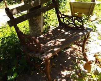 Antique small cast iron benches