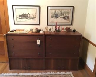 These are four cabinets that work great together! Sold as a group this MCM style can be yours for $225 all pieces