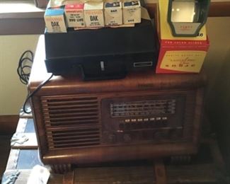 Close up the Philco radio with overseas, police and broadcast channels