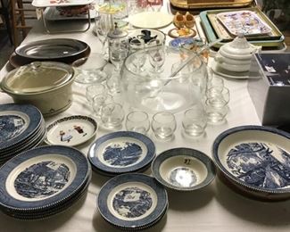The house has several sets of china and the basement has a few pieces too. The selection of Blue Willow is partial but can make a great display  