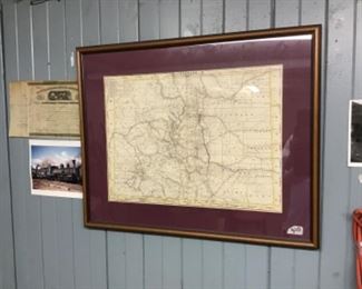 Antique Railroad map, Colorado 