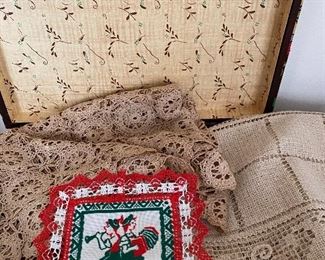 Inside Vintage Hand Made Table Linens