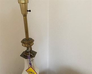 Vintage Steffel Table Lamp, Original Tags. Milk Shade