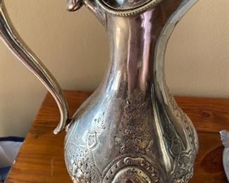 Vintage Tall Silver plate Wine Ewer