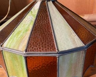 Vintage Stained Glass Light Fixture