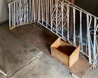 Vintage Wrought Iron Railing (pair) RE PURPOSE it..use it in the Garden..In A house..IDEAS IDEAS!! 