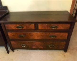 $250 Chest drawer with burl wood 48”L x 29”H x 20”D