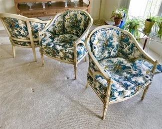 Pre-sale price $450 for 3 upholstered side chairs. If interested please send a text message to 224-415-1525
