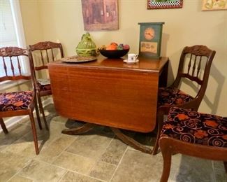 Duncan Phyfe table and 4 Rose Chairs