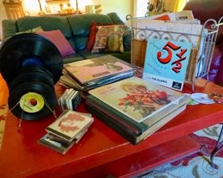 Vintage records and sheet music