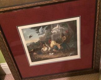 $125 - French barnyard foul framed print.