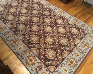 $225 - Beautiful wool rug in aqua shades.
