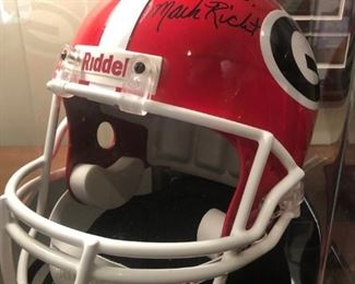 $95 -Riddel  UGA Bulldog helmet autographed by former UGA head coach Mark Richt; encased in plexiglass case.