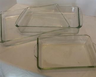 Lot #7 collection of 3 glass baking dishes, $9