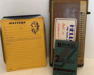 Lot #90, Three vintage memo, address, message, $10