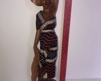 Lot #140, Large carved wood lady figure, $58