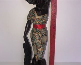 Lot #141, Large carved wood lady figure, $58