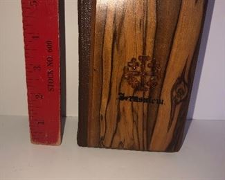 Lot #159, Wood covered Bible from Jerusalem, $8