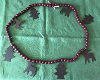 RUSTIC CHRISTMAS WOODEN BEAD GARLAND