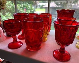 AMBERINA GLASS & RUBY RED GLASS