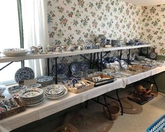 MEISSEN BLUE ONION, BLUE WILLOW & OTHER BLUE & WHITE CHINA
