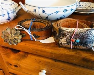 WOMEN'S BELTS W/ STERLING SILVER BELT BUCKLES