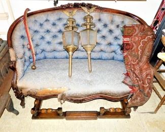 O' what stories! There is a lot of custom work on the woodwork on this piece; worthy of a full restoration.
