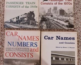 Train Book Lot 9: Four books about passenger car consists $125