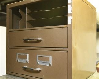 24. Small Desktop Filing Cabinet  $45
Approximately 14” x 14’ x 14”