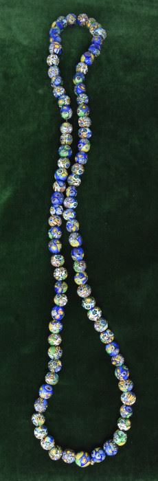 Jewelry 8: Murano Glass Millefiore Glass Bead Necklace $65
32” total length