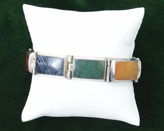 Jewelry 7: Sterling and Stone Bracelet 8” long $65
