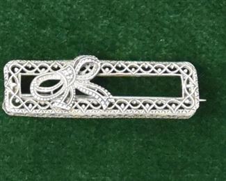 Jewelry 5: 14k White Gold Pin with Bow 1.5” long  $95
2.4g