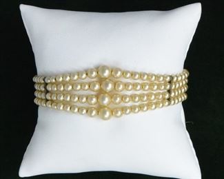 Jewelry 17: Vintage Four-Strand Faux Pearl Bracelet  $25